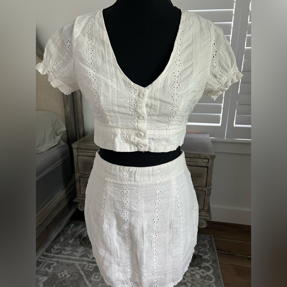 Windsor two piece cotton mini skirt set